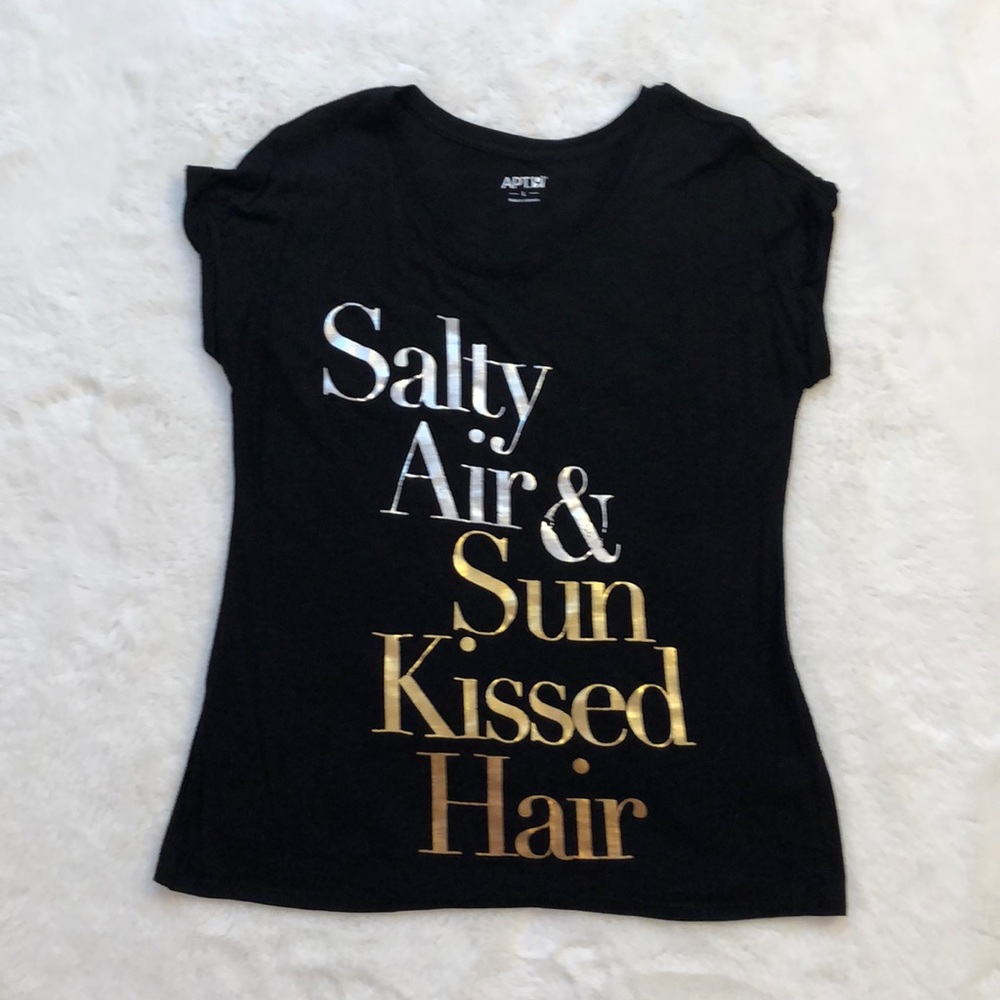 Black Screen Print Top